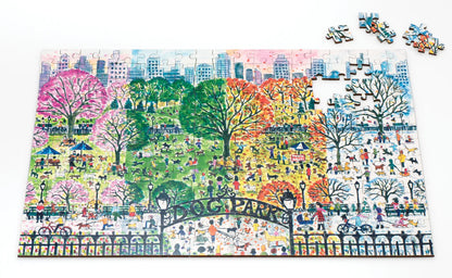 Michael Storrings Dog Park in Four Seasons 250 Piece Wood Puzzle