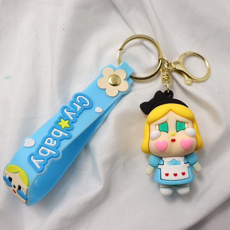3D Cartoon Crying Girl Keychain