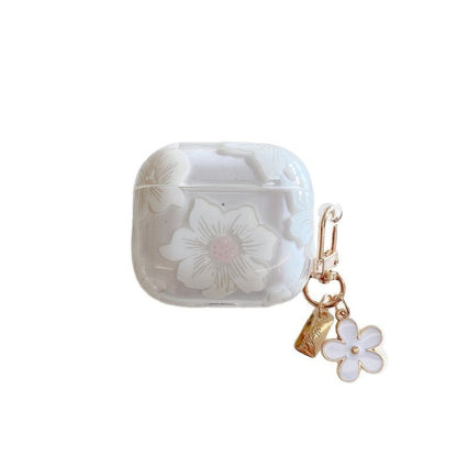 Floral AirPods Case with Daisy Charm – Clear Protective Cover