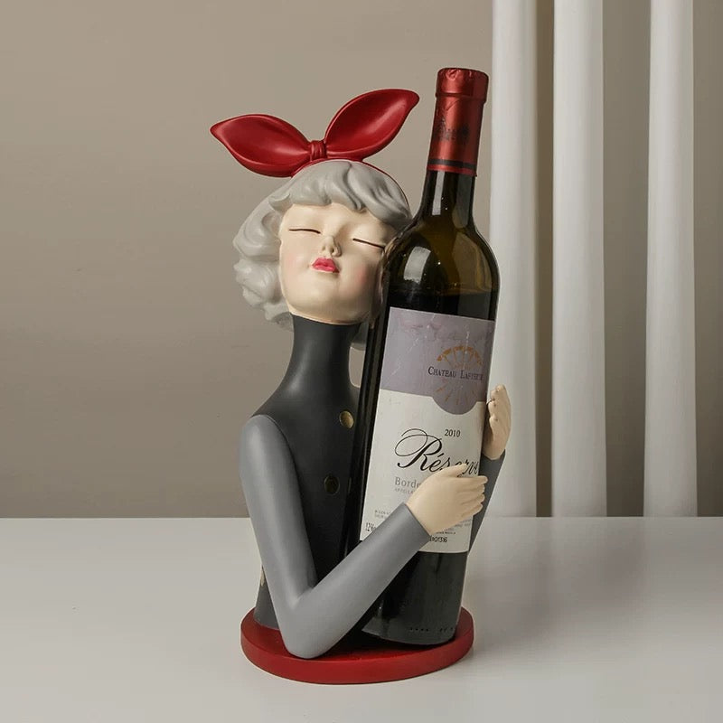 Ensemble de porte-bouteilles et de verres à vin de style art moderne pour la maison