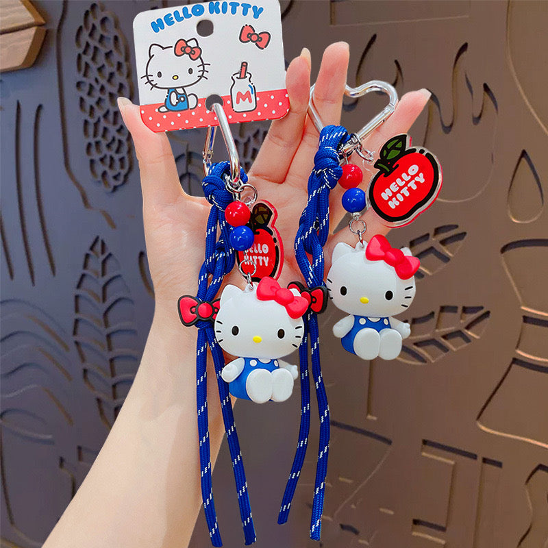 Hello Kitty Keychain with Strap – Cute Cartoon Bag Charm Gift