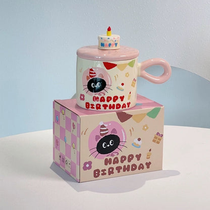 Tasse en céramique « Joyeux anniversaire, joli chat »