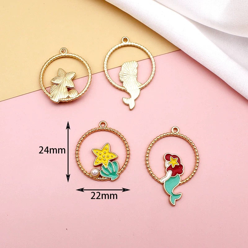 12 Pcs Alloy Enamel Cartoon Charms for DIY Jewelry Making