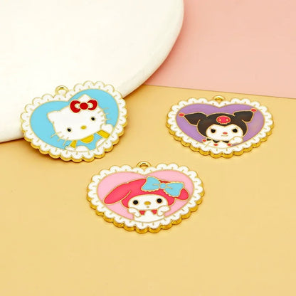 Lovely Sanrio Heart Charms for Jewelry Making