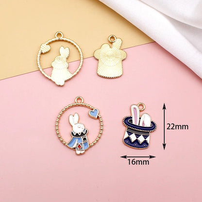 12 Pcs Alloy Enamel Cartoon Charms for DIY Jewelry Making