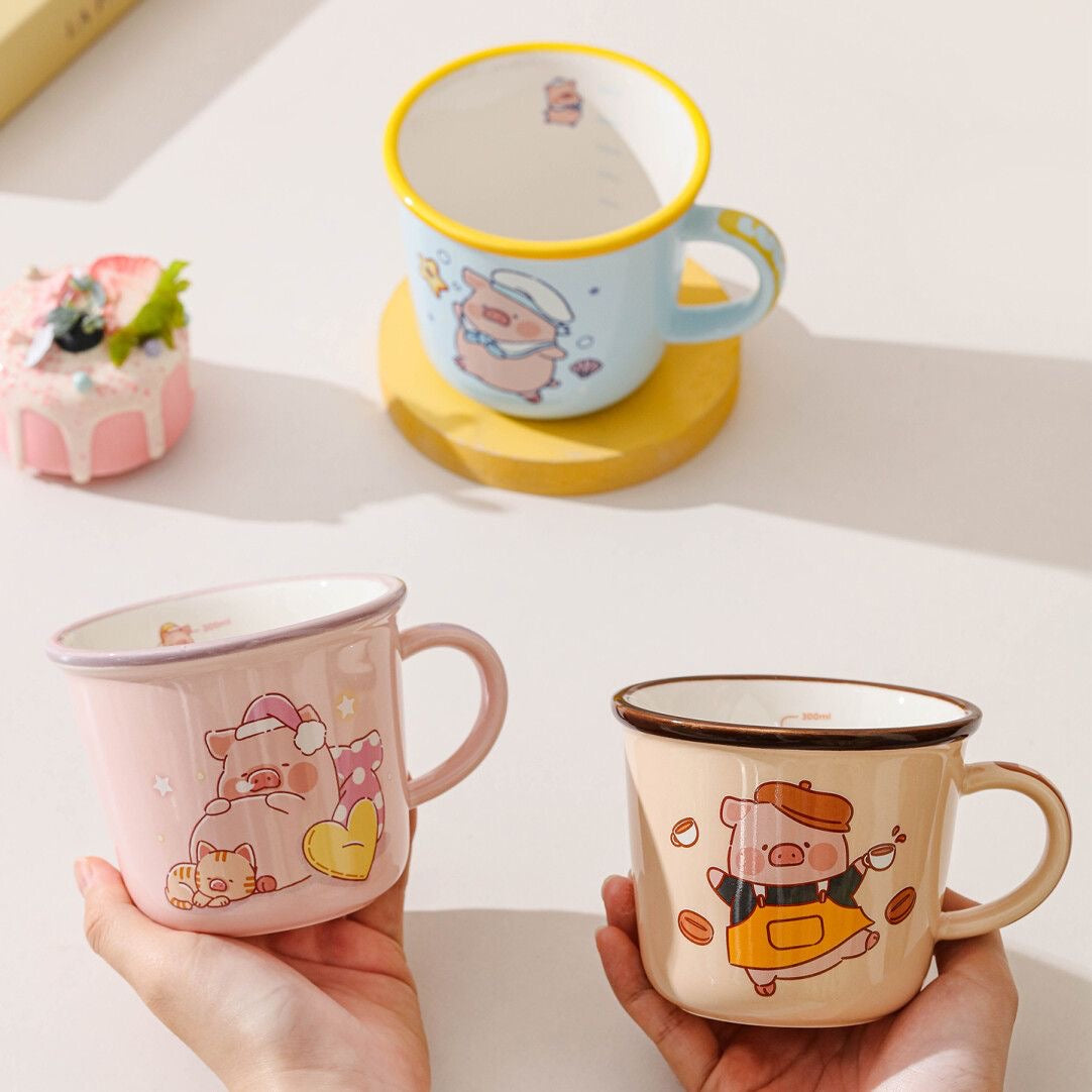 Cute Cartoon Pig Ceramic Mug