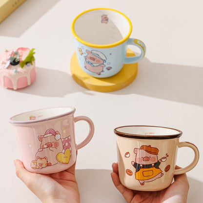 Cute Cartoon Pig Ceramic Mug