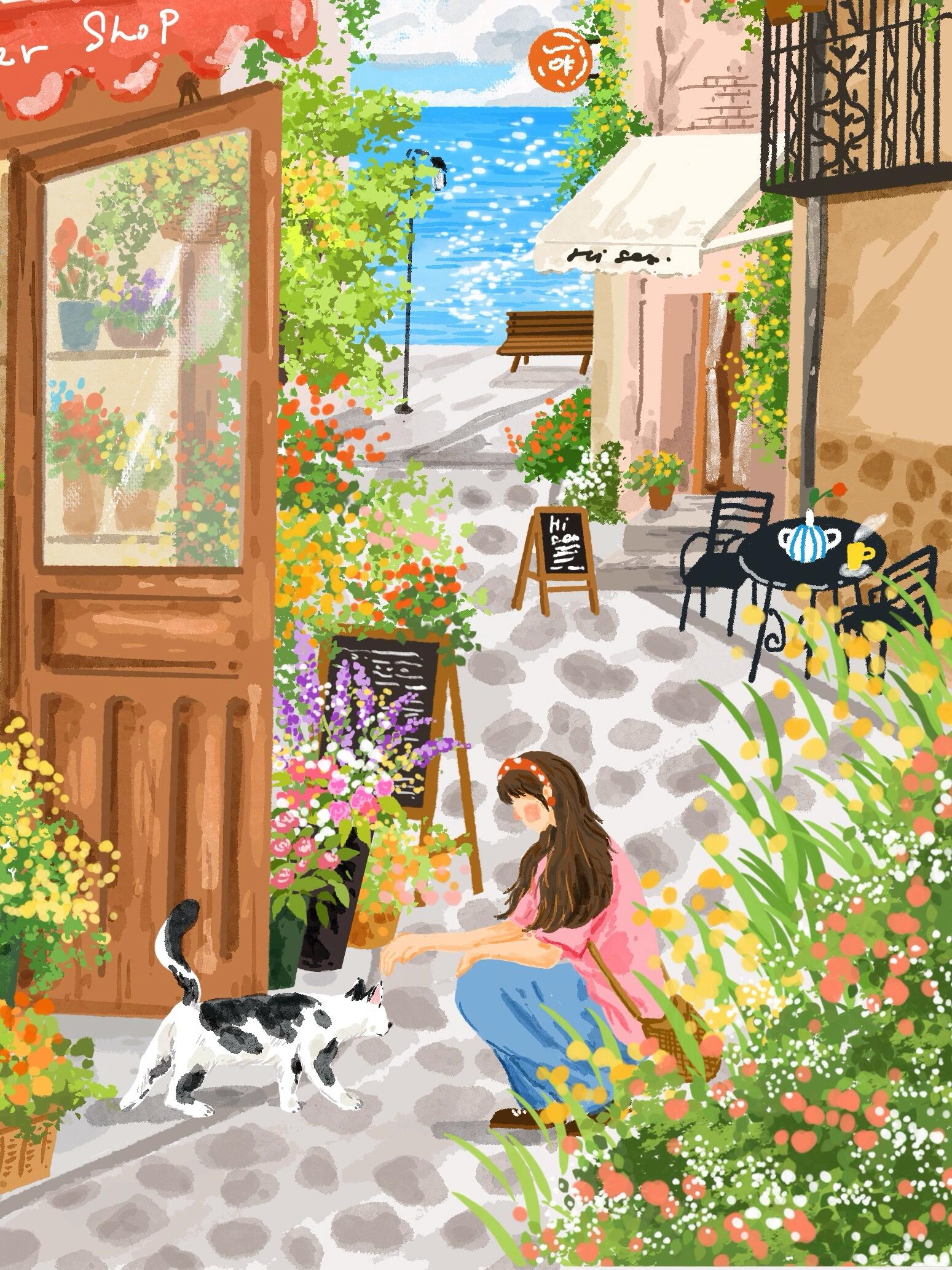 Seaside Flower Shop 1000 Piece Jigsaw Puzzle Momibook
