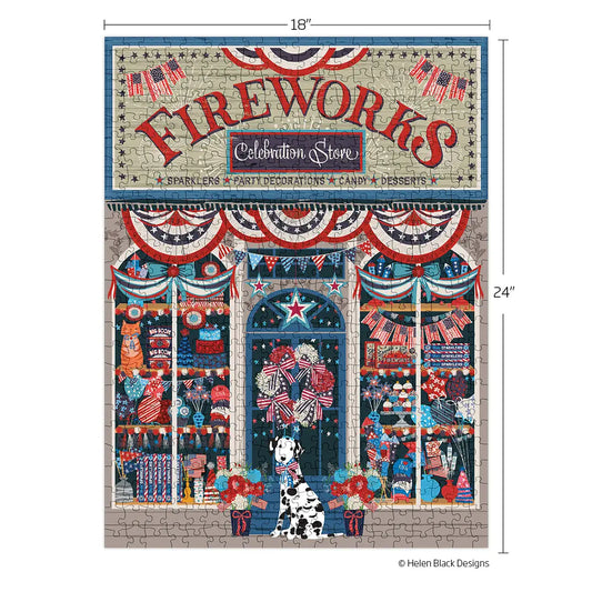 Flags & Fireworks 500 Piece Puzzle WerkShoppe