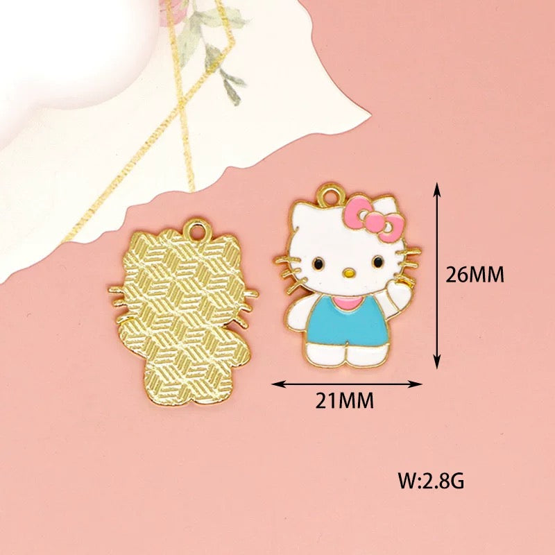 Cheerful Kitty Alloy Charms for Jewelry Making