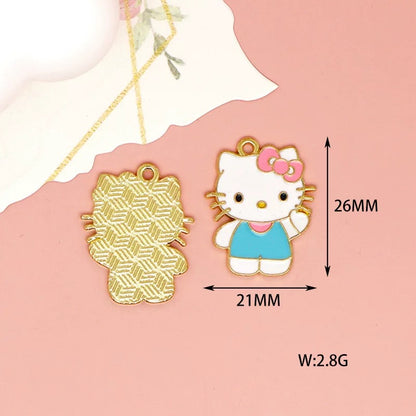 Cheerful Kitty Alloy Charms for Jewelry Making