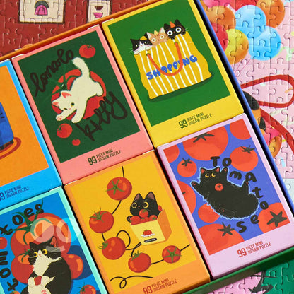 Puffinkids Tomato Kitty 6 x 99 Piece Mini Jigsaw Puzzle Set