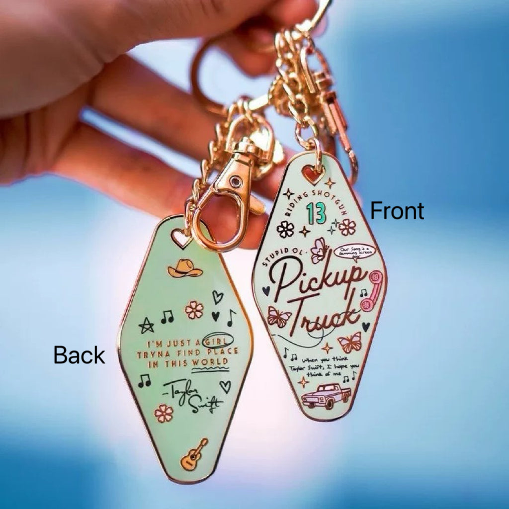 Taylor Swift Inspired Motel Keychain – Vintage Aesthetic Gift