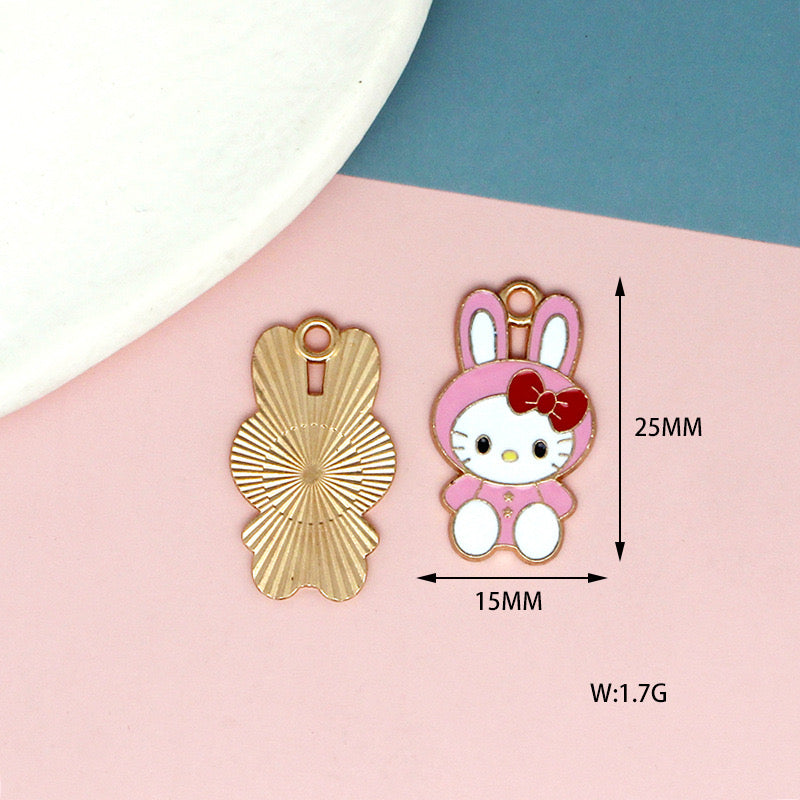Whimsical Hello Kitty Alloy Charms for Jewelry Making