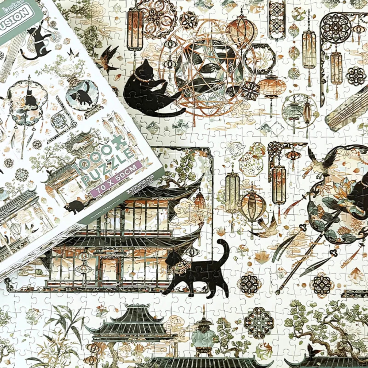 Botop Fusion Song Dynasty Black Cat 1000 Piece Jigsaw Puzzle