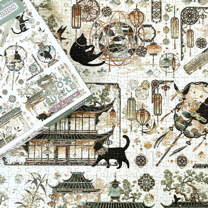 Botop Fusion Song Dynasty Black Cat 1000 Piece Jigsaw Puzzle