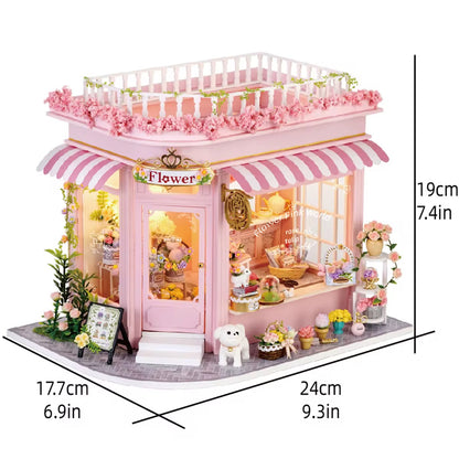Flower Shop Miniature House – DIY Pink Floral Kit for Crafters