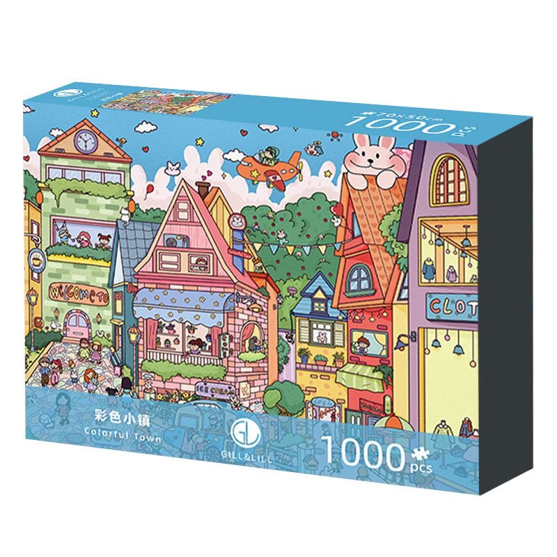 Colorful Town 1000 Piece Jigsaw Puzzle Gill & Lill