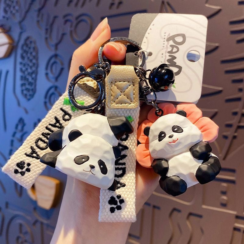 Cute Panda Keychain Strap Cartoon Key Ring Gift