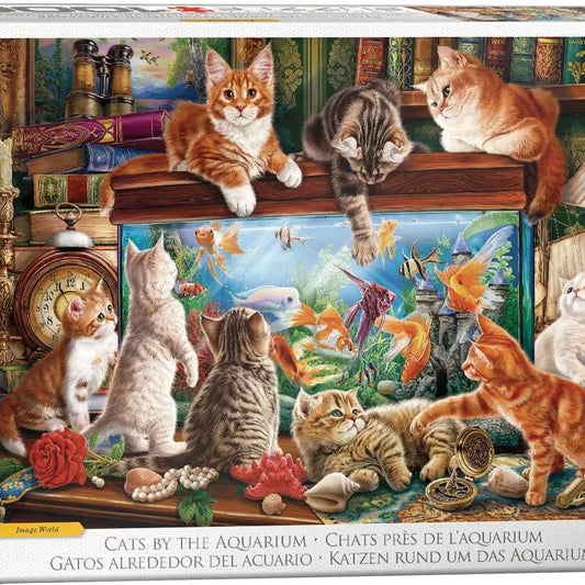 Cats By the Aquarium 1000 Piece Jigsaw Puzzle