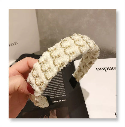 Bandeau tissé en perles et paillettes