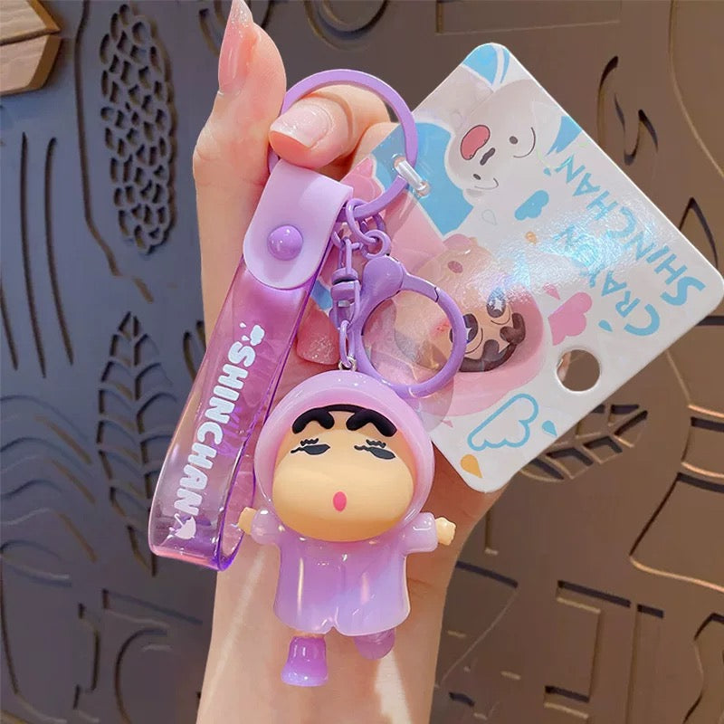 Crayon Shinchan Raincoat Keychain – Cute Cartoon Bag Charm