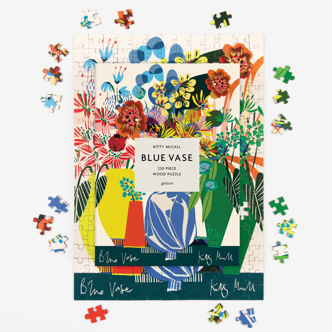 Kitty McCall Blue Vase 250 Piece Wood Puzzle