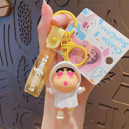 Crayon Shinchan Raincoat Keychain – Cute Cartoon Bag Charm