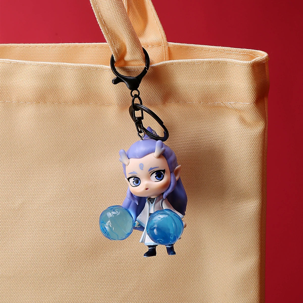 Nezha & Ao Bing Keychain Set – Chinese Mythology Figure Keychains, Cute Anime Bag Charms
