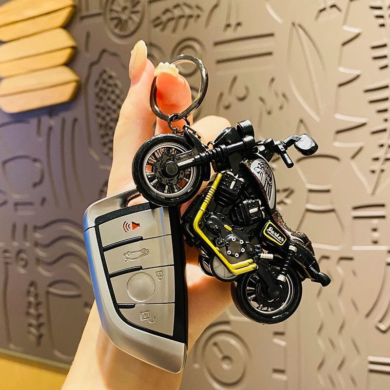 Mini Motorcycle Keychain - ABS Collectible Model