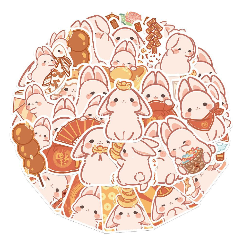 Kawaii Lucky Bunny Stickers 40 Pcs V Boutique Studio