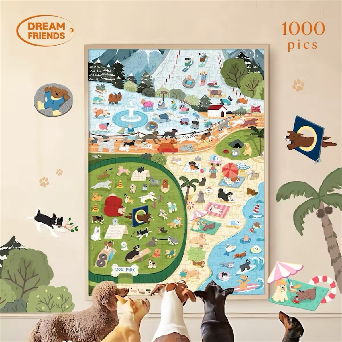 Puppy Parade Dog Sports Day 1000 Piece Jigsaw Puzzle Dream Friends