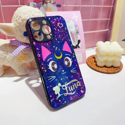 Sailor Moon Luna Handmade Glitter Phone Case