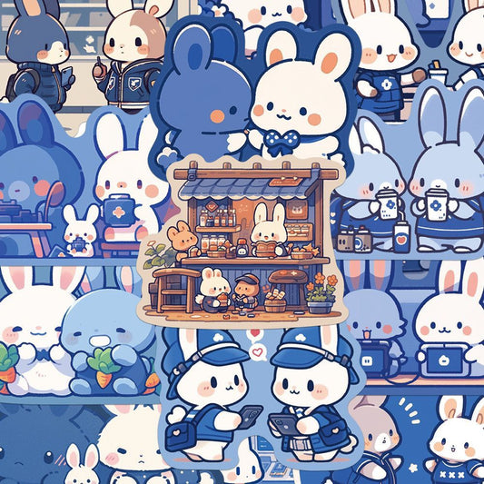 Kawaii Bunny Cafe Sticker Pack 50 Piece