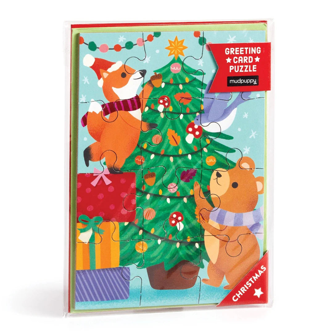 Christmas Critters Greeting Card Puzzle Mudpuppy