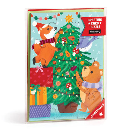 Christmas Critters Greeting Card Puzzle Mudpuppy