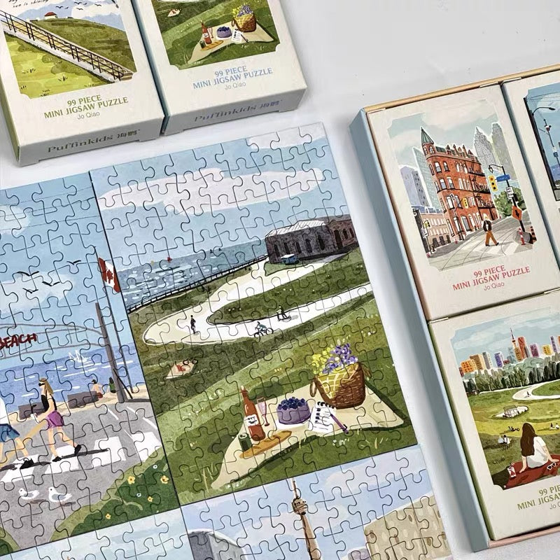Puffinkids Toronto Journey 6 x 99 Piece Mini Jigsaw Puzzle Set Puffinkids