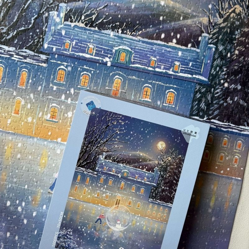 Snow on a Moonlit Night 1000 Piece Jigsaw Puzzle Tutu Dingdang