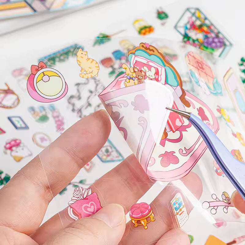 Kawaii Miniature Shop Sticker Set – 3D Puffy Stickers for DIY & Crafts