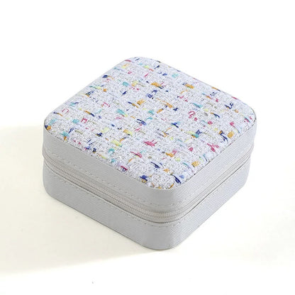 Coffret de rangement pour bijoux en tweed de qualité supérieure - Couleurs assorties - Idéal pour le rangement et l'organisation