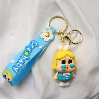 3D Cartoon Crying Girl Keychain