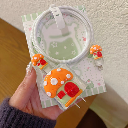 Cute Cartoon Charging Cable Protector Set – Decorative Plug & Cord Cover V Boutique Studio