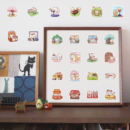 Kawaii Cat Daily Life Stickers 60 Pieces V Boutique Studio