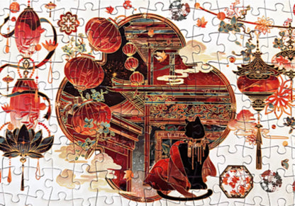Botop Fusion Tang Dynasty Black Cat 1000 Piece Jigsaw Puzzle