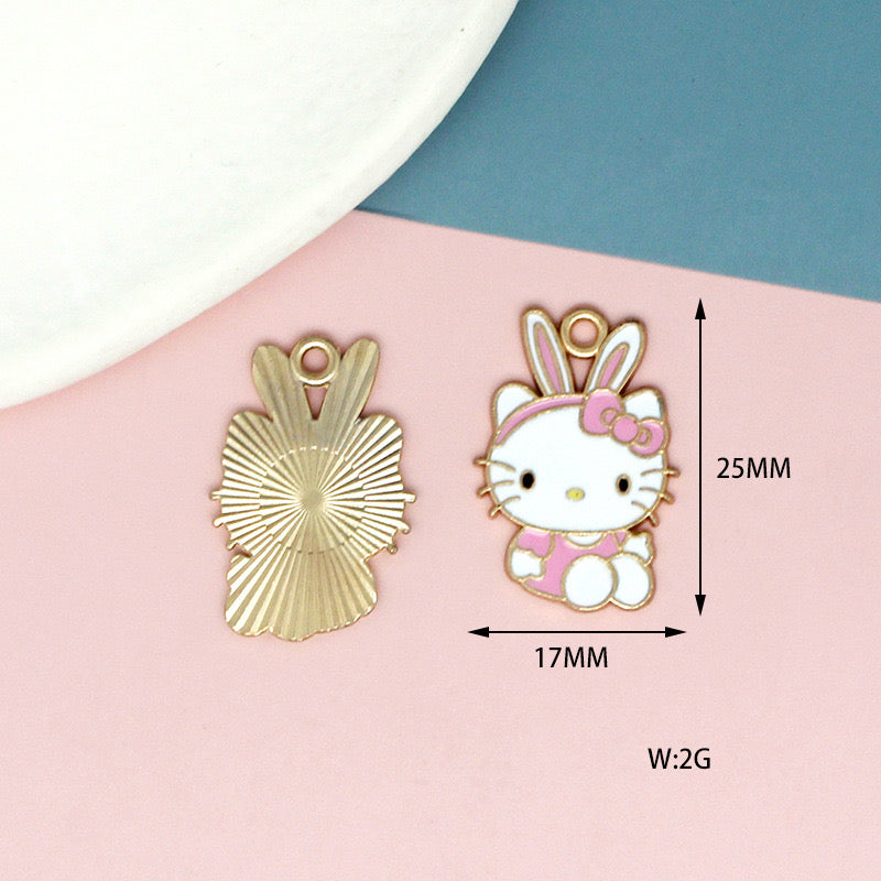 Whimsical Hello Kitty Alloy Charms for Jewelry Making