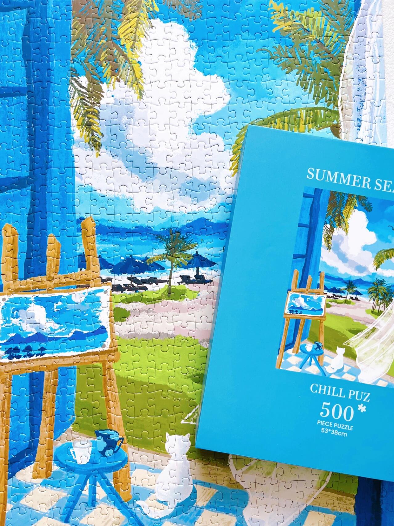 CHILL PUZ Summer Seaside 500 Piece Jigsaw Puzzle CHILL PUZ