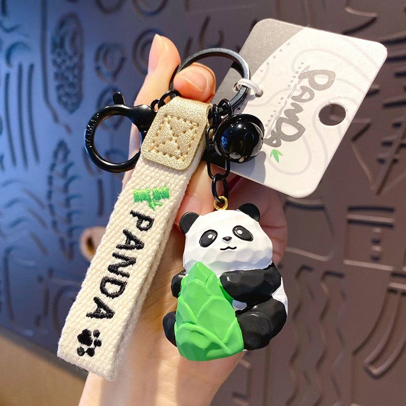 Cute Panda Keychain Strap Cartoon Key Ring Gift