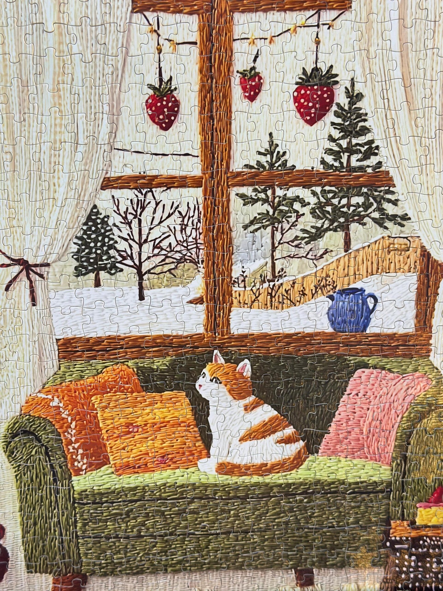 Warm Line Cat Corner Jigsaw Puzzle