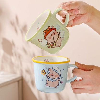 Cute Cartoon Pig Ceramic Mug