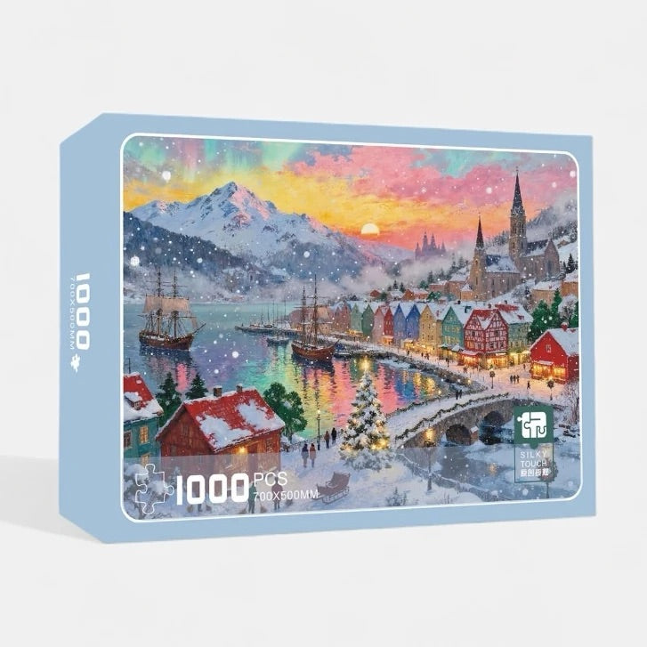 Snowy Fairytale Town 1000 Piece Puzzle
